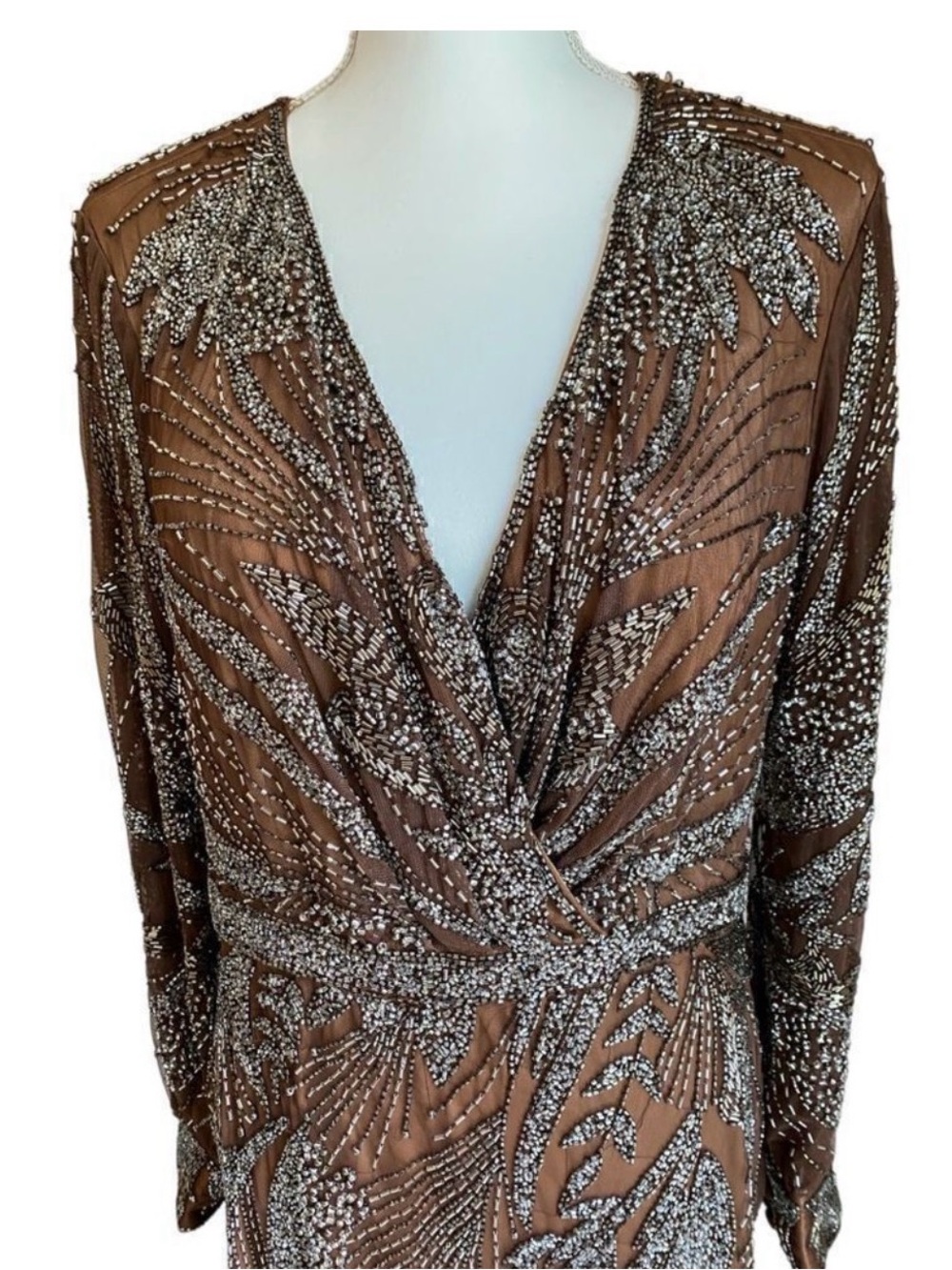 MacDuggal Beaded Cocktail Dress Size 4 - Picture 5 of 7